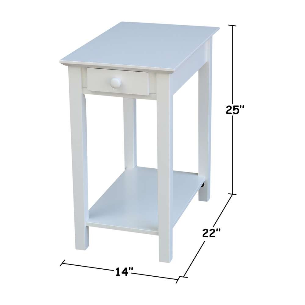 International Concepts - Narrow End Table in White Finish - OT08-2214 veiw 3