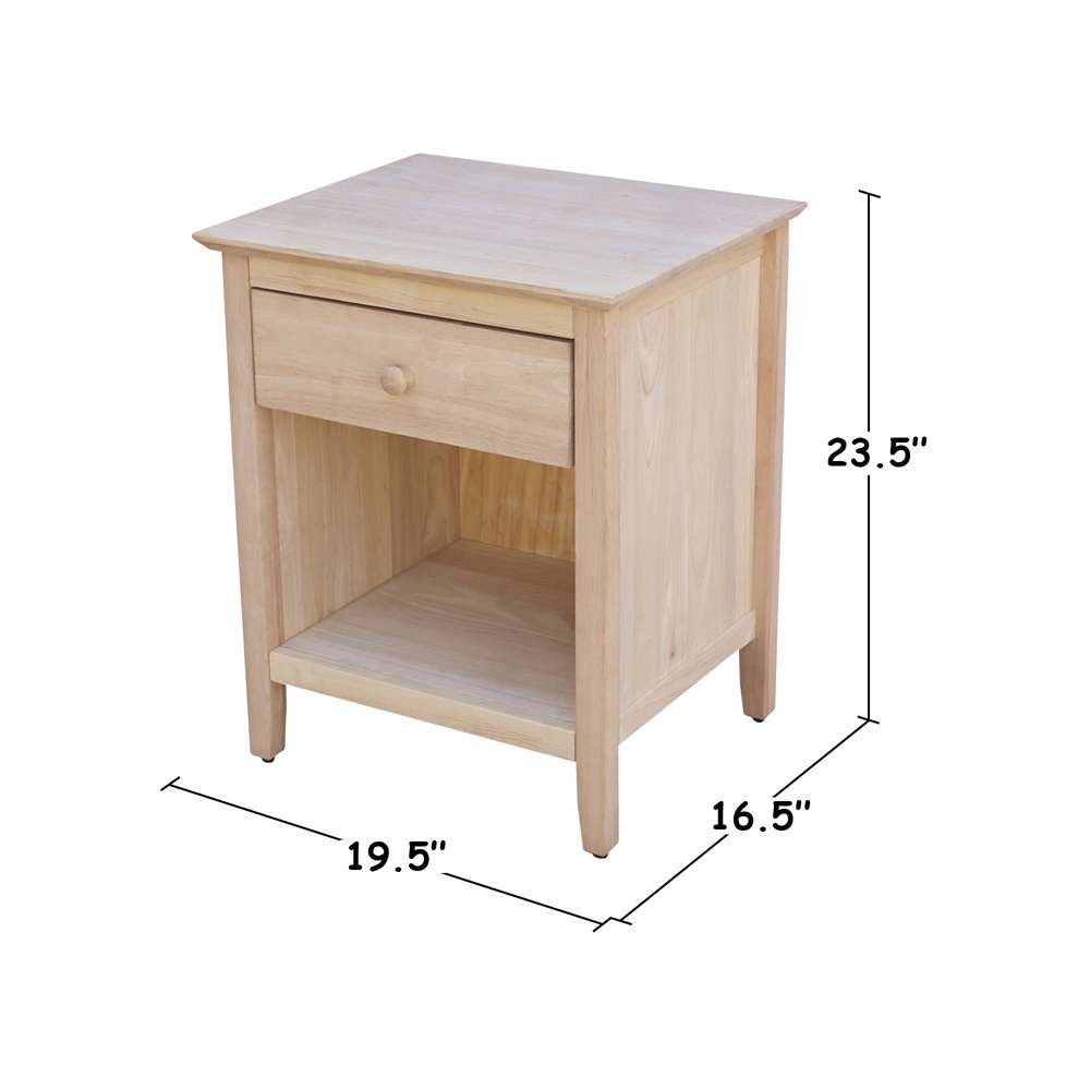 International Concepts - Nightstand with 1 Drawer - BD-8001 veiw 3