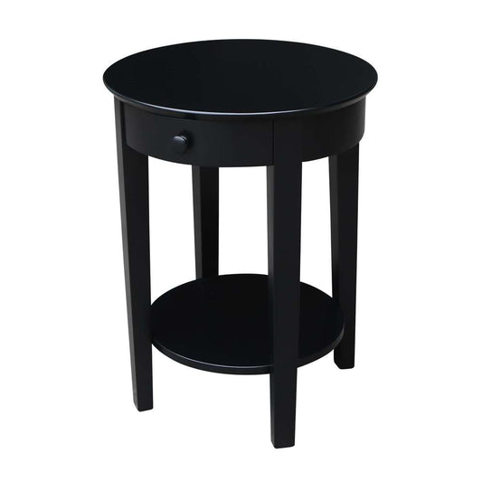 International Concepts - Phillips Accent Table with Drawer in Black Finish - OT46-2128 veiw 1