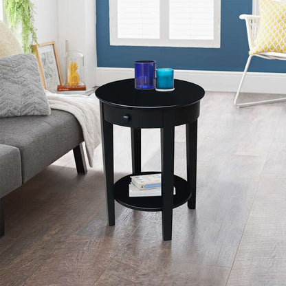 International Concepts - Phillips Accent Table with Drawer in Black Finish - OT46-2128 veiw 2