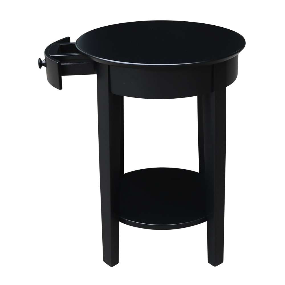 International Concepts - Phillips Accent Table with Drawer in Black Finish - OT46-2128 veiw 3