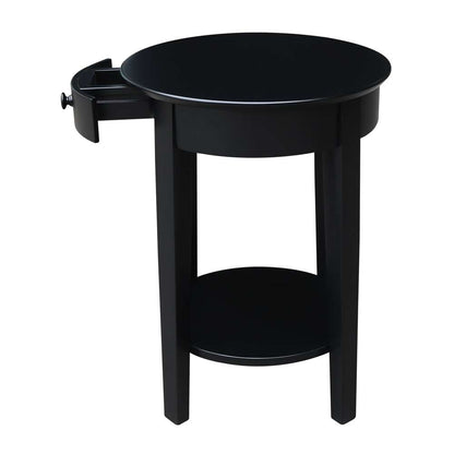 International Concepts - Phillips Accent Table with Drawer in Black Finish - OT46-2128 veiw 3