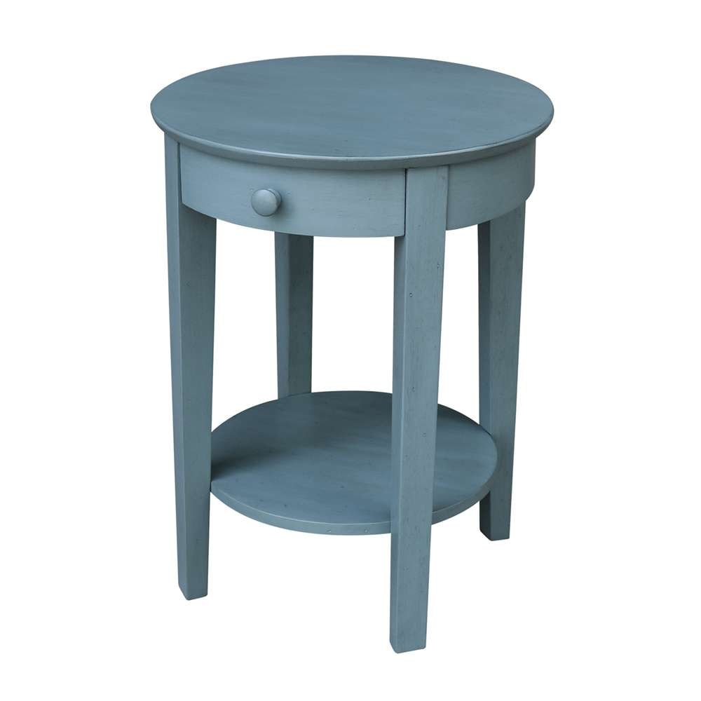 International Concepts - Phillips Accent Table with Drawer in Ocean Blue - Antique Rubbed Finish - OT32-2128 veiw 1