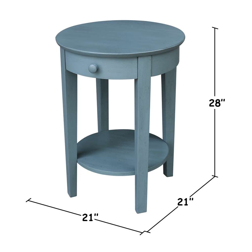 International Concepts - Phillips Accent Table with Drawer in Ocean Blue - Antique Rubbed Finish - OT32-2128 veiw 3