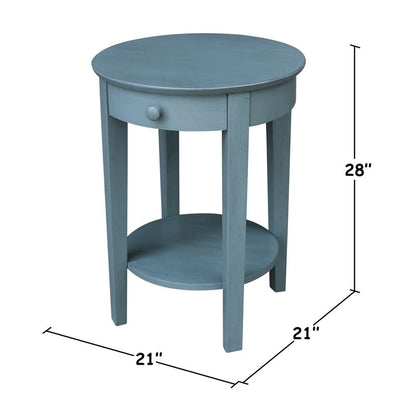International Concepts - Phillips Accent Table with Drawer in Ocean Blue - Antique Rubbed Finish - OT32-2128 veiw 3