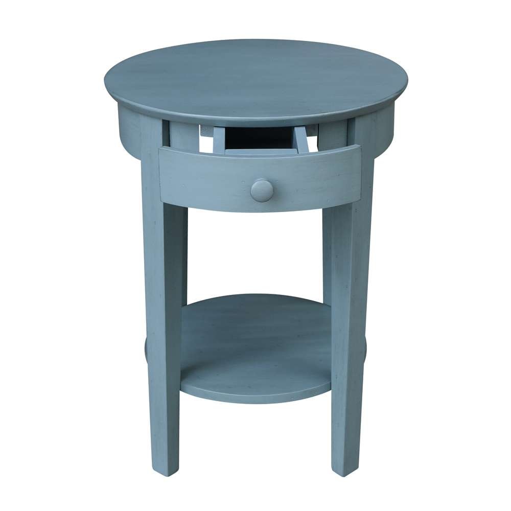 International Concepts - Phillips Accent Table with Drawer in Ocean Blue - Antique Rubbed Finish - OT32-2128 veiw 4