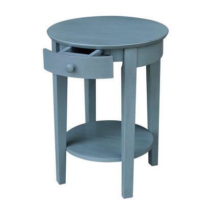 International Concepts - Phillips Accent Table with Drawer in Ocean Blue - Antique Rubbed Finish - OT32-2128 veiw 6