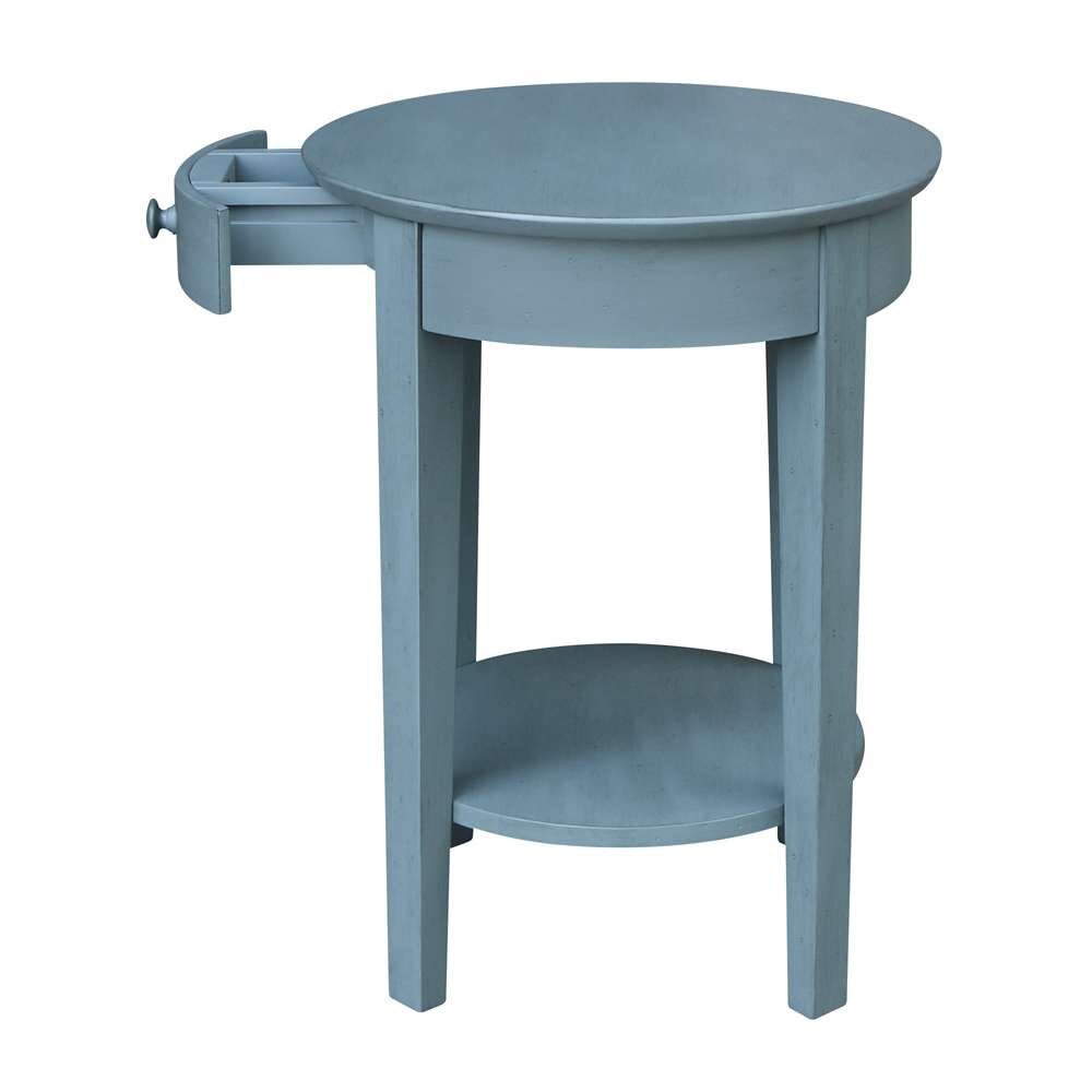 International Concepts - Phillips Accent Table with Drawer in Ocean Blue - Antique Rubbed Finish - OT32-2128 veiw 8