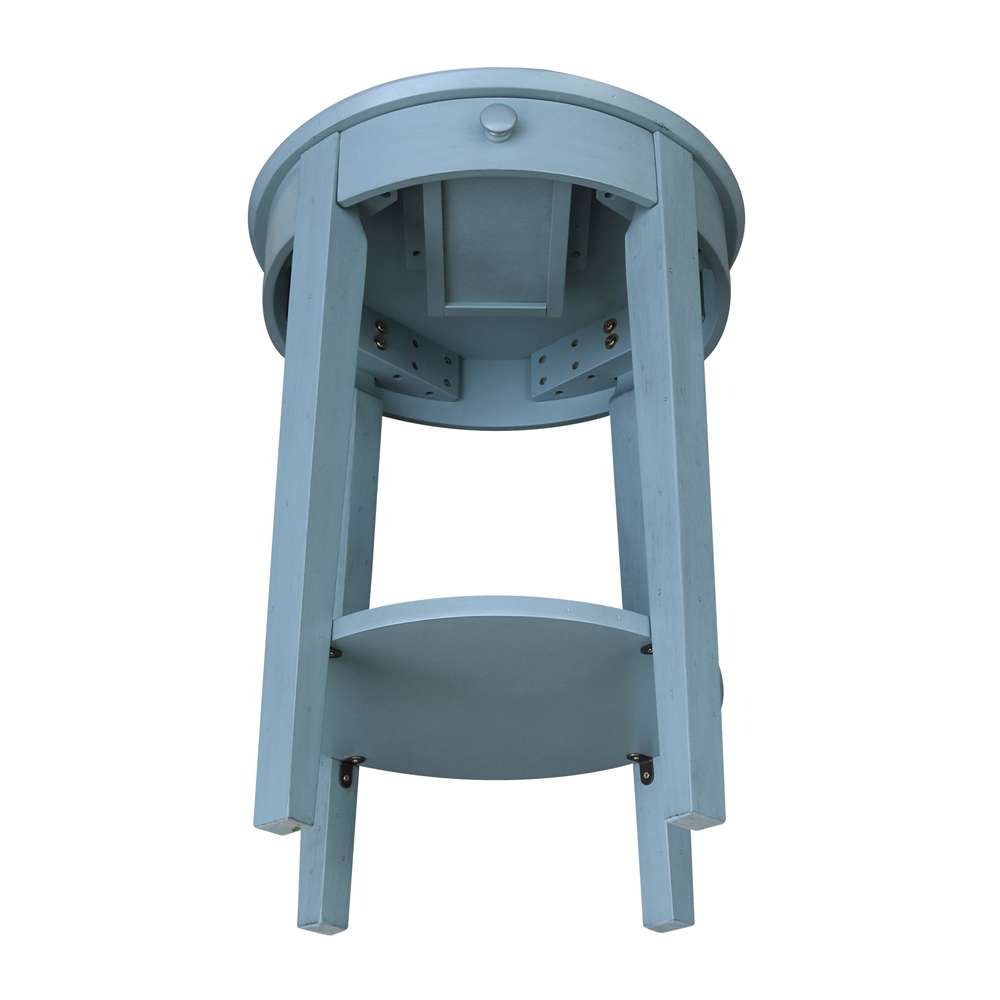 International Concepts - Phillips Accent Table with Drawer in Ocean Blue - Antique Rubbed Finish - OT32-2128 veiw 10