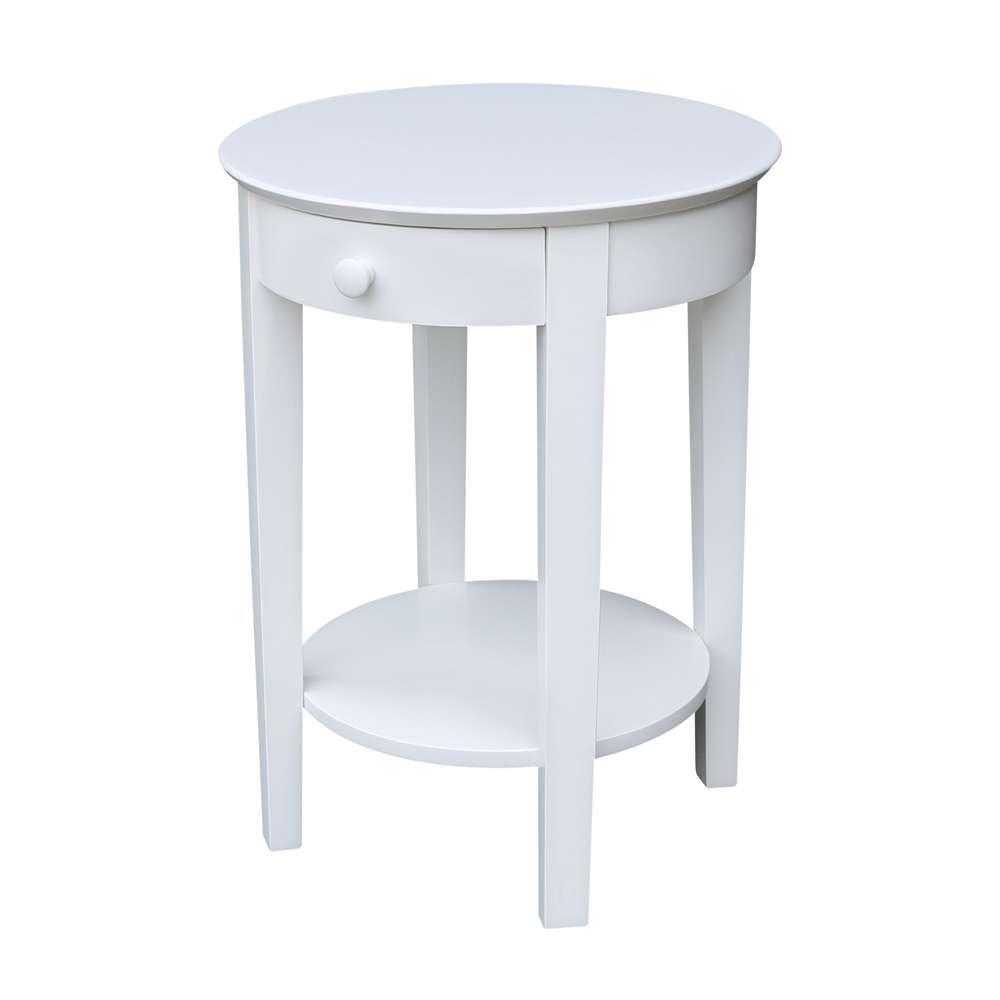 International Concepts - Phillips Accent Table with Drawer in White Finish - OT08-2128 veiw 1