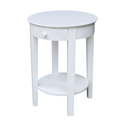 International Concepts - Phillips Accent Table with Drawer in White Finish - OT08-2128 veiw 1