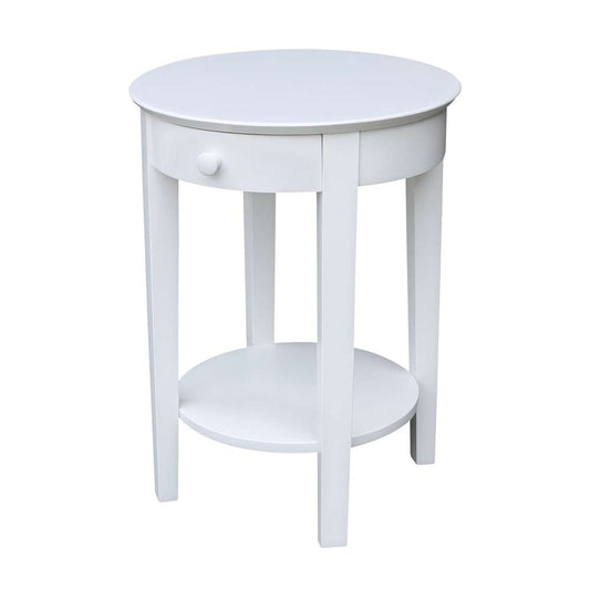 International Concepts - Phillips Accent Table with Drawer in White Finish - OT08-2128 veiw 1