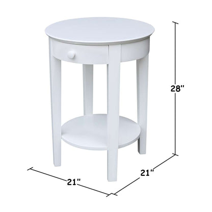 International Concepts - Phillips Accent Table with Drawer in White Finish - OT08-2128 veiw 3