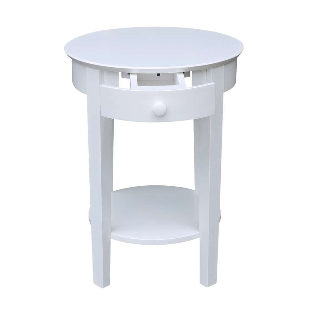 International Concepts - Phillips Accent Table with Drawer in White Finish - OT08-2128 veiw 4
