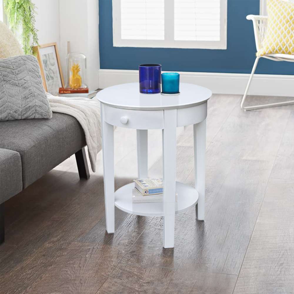 International Concepts - Phillips Accent Table with Drawer in White Finish - OT08-2128 veiw 8