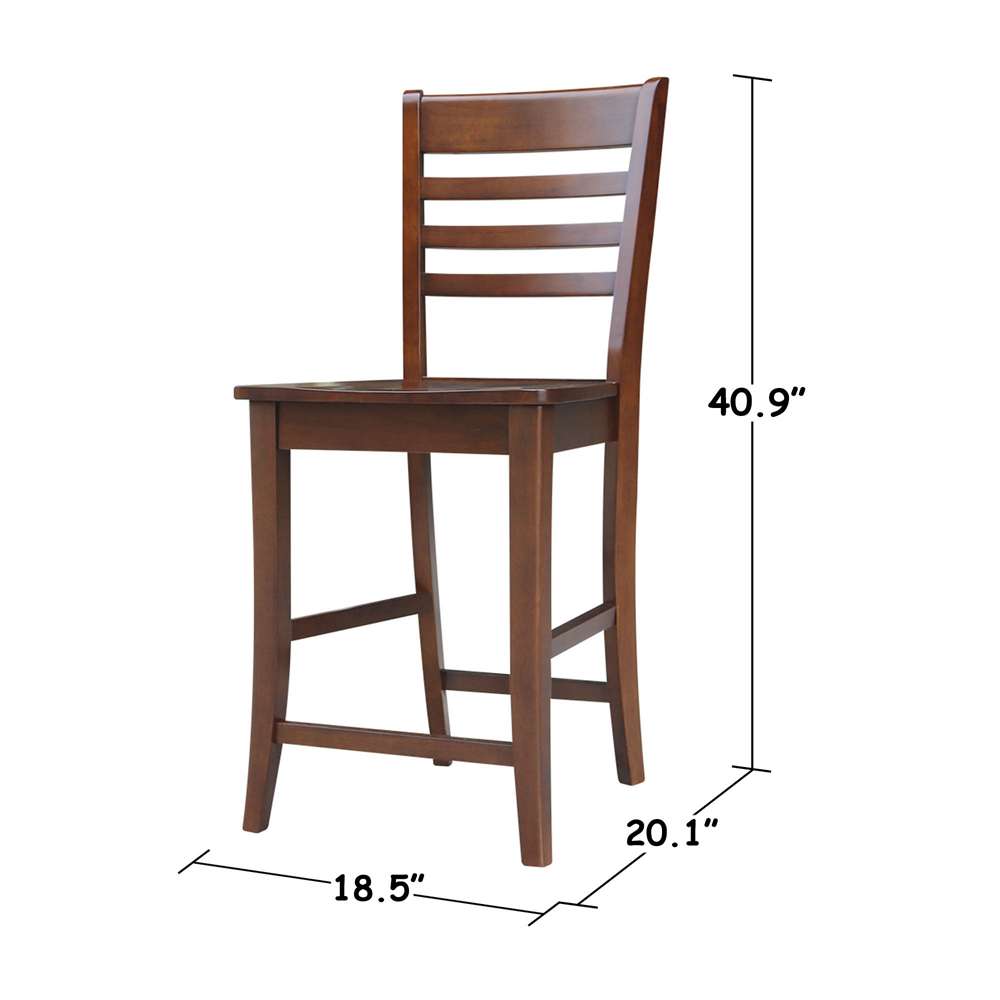 International Concepts - Roma Counter Height Stool - 24inSH in Espresso Finish - S581-3102 veiw 3