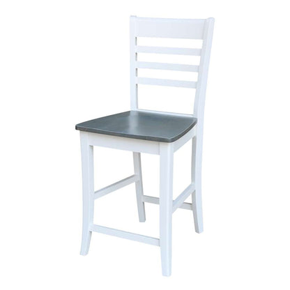 International Concepts - Roma Counter Height Stool - 24inSH in White/Heather Gray Finish - S05-3102 veiw 1