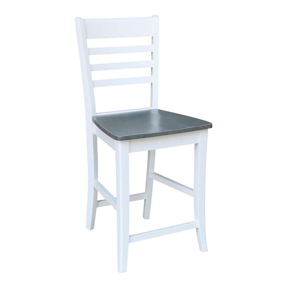International Concepts - Roma Counter Height Stool - 24inSH in White/Heather Gray Finish - S05-3102 veiw 4