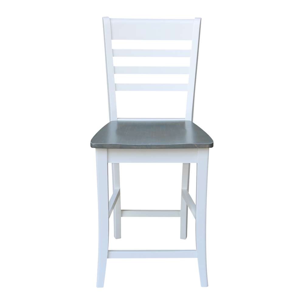 International Concepts - Roma Counter Height Stool - 24inSH in White/Heather Gray Finish - S05-3102 veiw 5