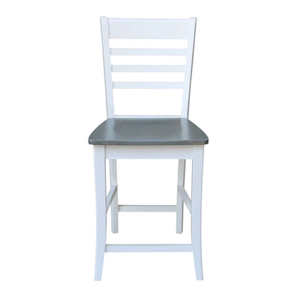 International Concepts - Roma Counter Height Stool - 24inSH in White/Heather Gray Finish - S05-3102 veiw 5