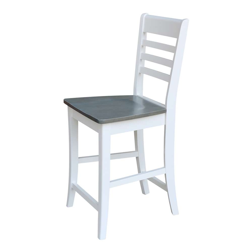 International Concepts - Roma Counter Height Stool - 24inSH in White/Heather Gray Finish - S05-3102 veiw 6