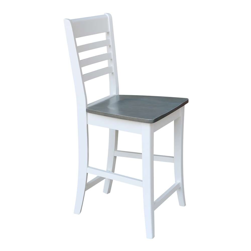International Concepts - Roma Counter Height Stool - 24inSH in White/Heather Gray Finish - S05-3102 veiw 7
