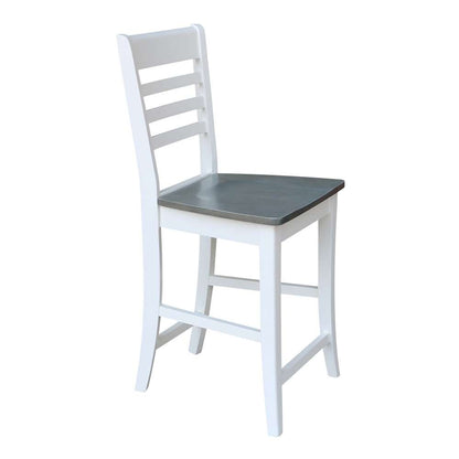 International Concepts - Roma Counter Height Stool - 24inSH in White/Heather Gray Finish - S05-3102 veiw 7