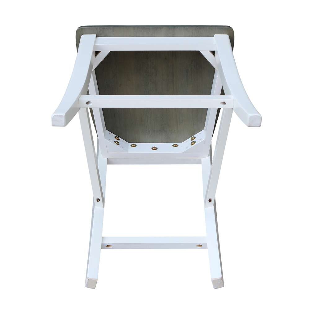 International Concepts - Roma Counter Height Stool - 24inSH in White/Heather Gray Finish - S05-3102 veiw 8