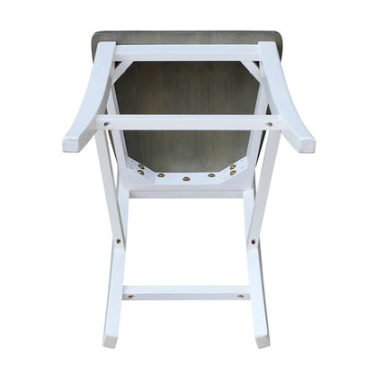 International Concepts - Roma Counter Height Stool - 24inSH in White/Heather Gray Finish - S05-3102 veiw 8