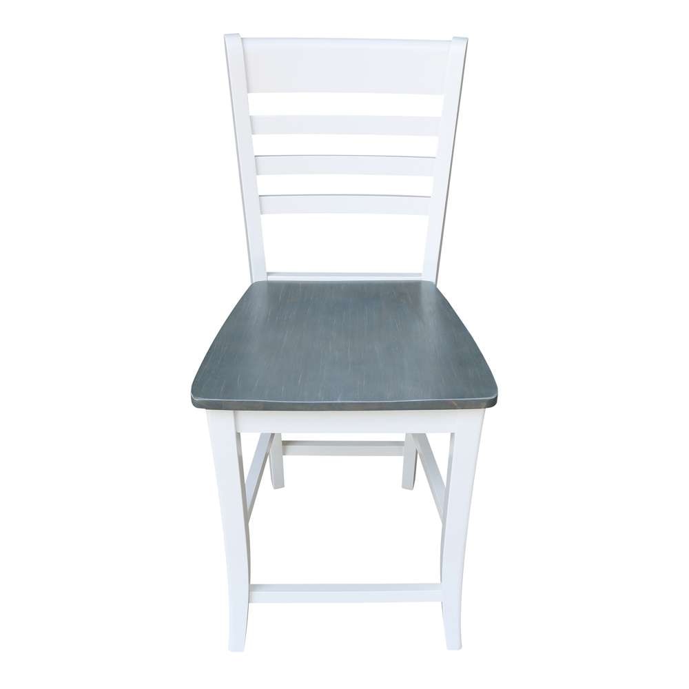 International Concepts - Roma Counter Height Stool - 24inSH in White/Heather Gray Finish - S05-3102 veiw 9