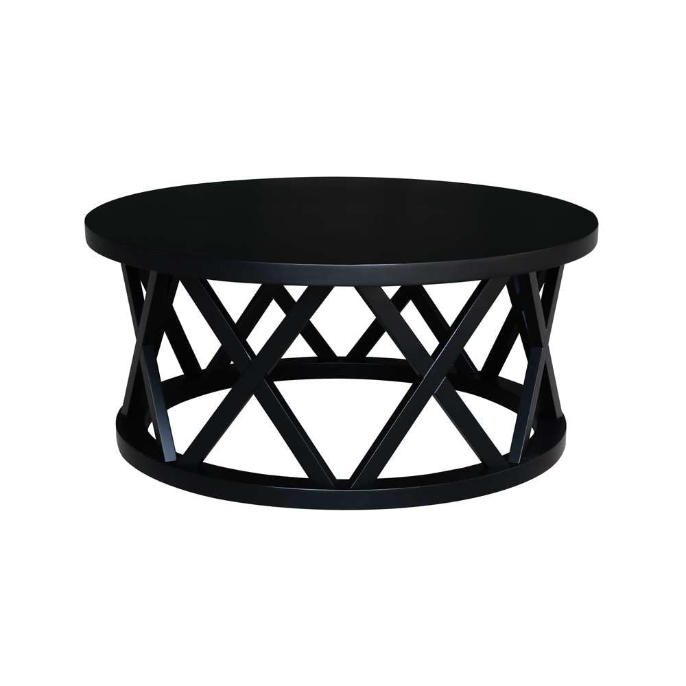 International Concepts - Round Ceylon Coffee Table in Black Finish - OT46-46CR veiw 1