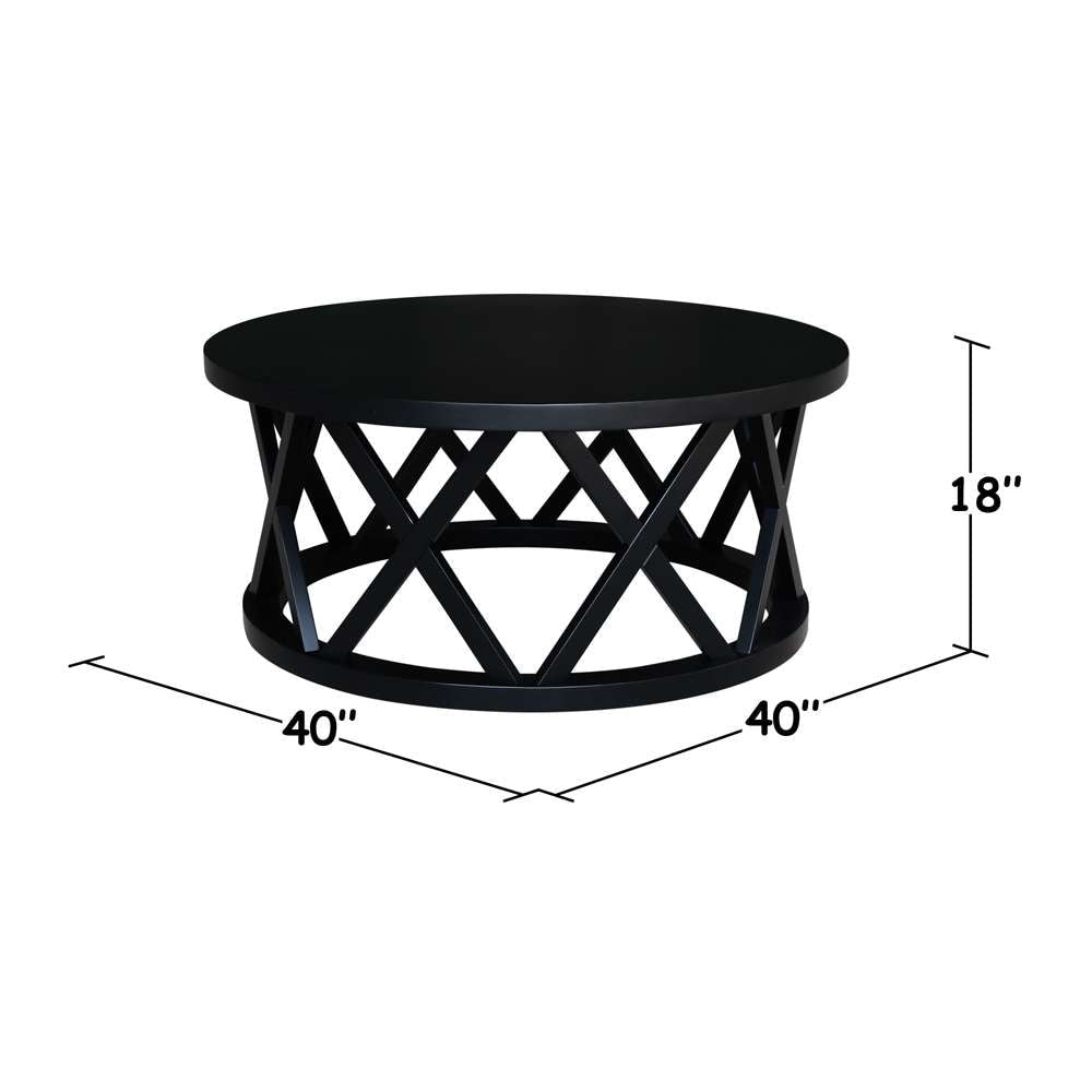 International Concepts - Round Ceylon Coffee Table in Black Finish - OT46-46CR veiw 2