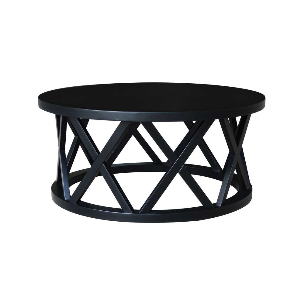 International Concepts - Round Ceylon Coffee Table in Black Finish - OT46-46CR veiw 3
