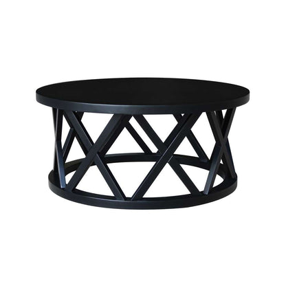International Concepts - Round Ceylon Coffee Table in Black Finish - OT46-46CR veiw 3