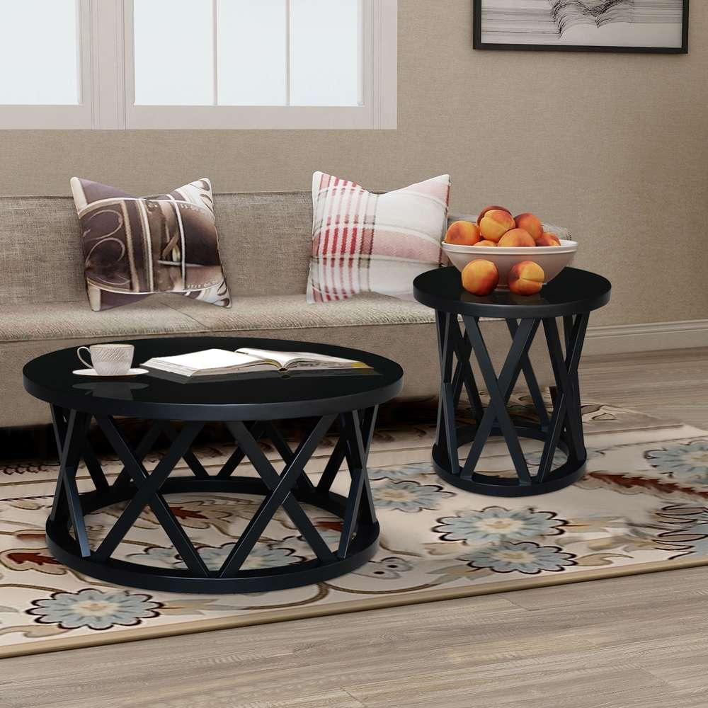 International Concepts - Round Ceylon Coffee Table in Black Finish - OT46-46CR veiw 4
