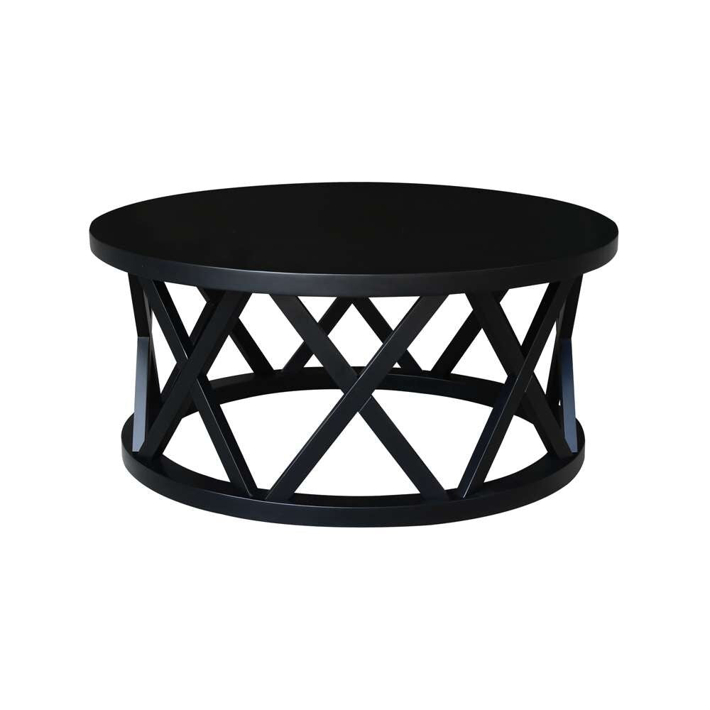 International Concepts - Round Ceylon Coffee Table in Black Finish - OT46-46CR veiw 5