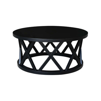 International Concepts - Round Ceylon Coffee Table in Black Finish - OT46-46CR veiw 5