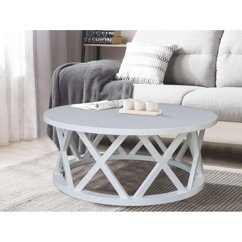 International Concepts - Round Ceylon Coffee Table in White Finish - OT08-46CR veiw 4