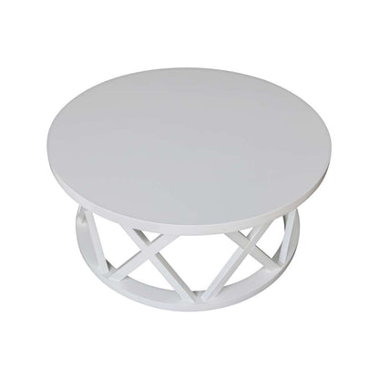 International Concepts - Round Ceylon Coffee Table in White Finish - OT08-46CR veiw 7