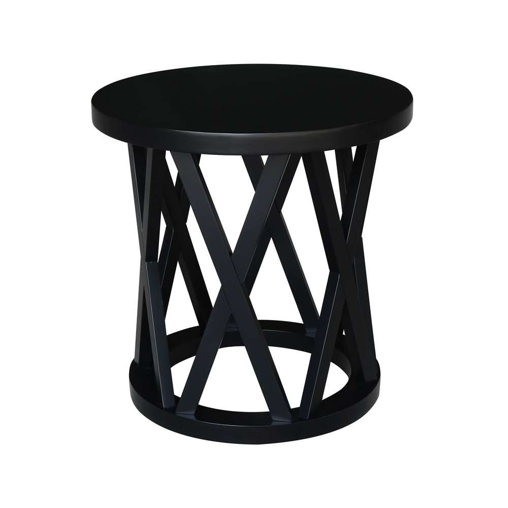 International Concepts - Round Ceylon End Table in Black Finish - OT46-46ER veiw 1
