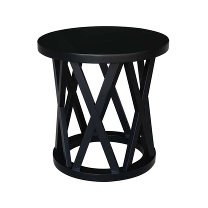 International Concepts - Round Ceylon End Table in Black Finish - OT46-46ER veiw 1