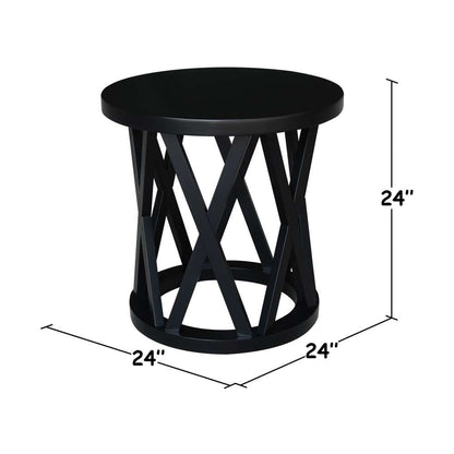 International Concepts - Round Ceylon End Table in Black Finish - OT46-46ER veiw 2
