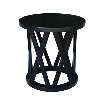 International Concepts - Round Ceylon End Table in Black Finish - OT46-46ER veiw 3