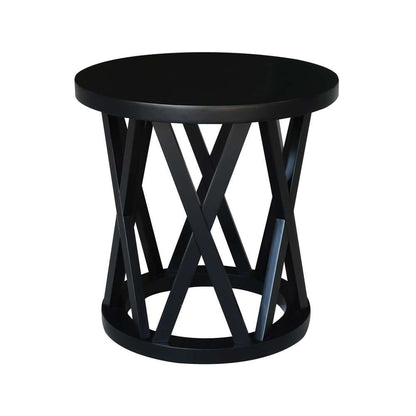 International Concepts - Round Ceylon End Table in Black Finish - OT46-46ER veiw 5
