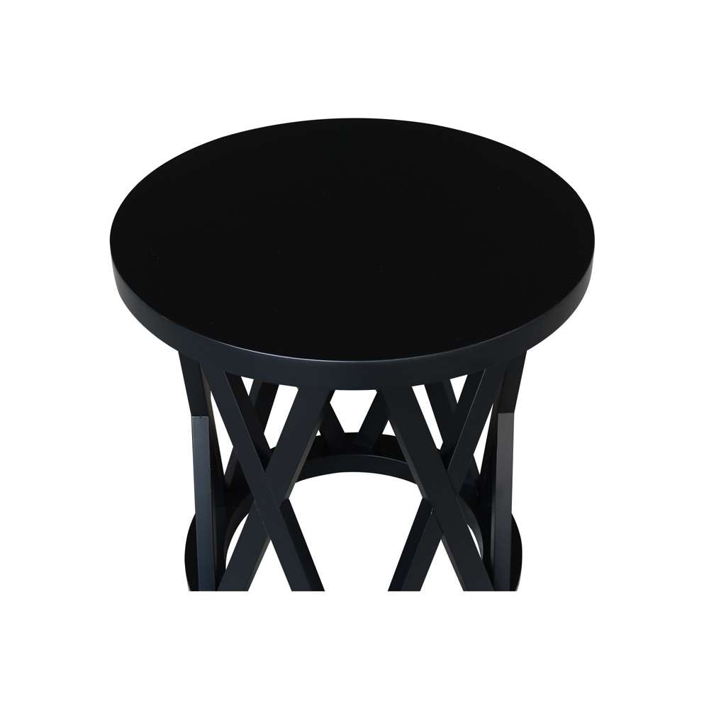 International Concepts - Round Ceylon End Table in Black Finish - OT46-46ER veiw 7