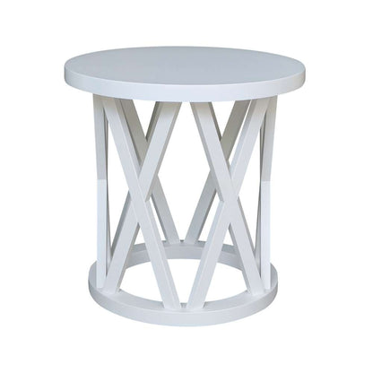 International Concepts - Round Ceylon End Table in White Finish - OT08-46ER veiw 3