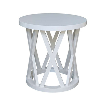 International Concepts - Round Ceylon End Table in White Finish - OT08-46ER veiw 5