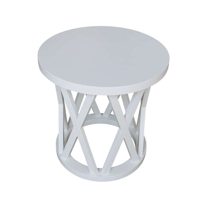 International Concepts - Round Ceylon End Table in White Finish - OT08-46ER veiw 7