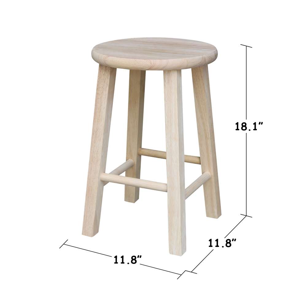 International Concepts - Round Top Stool - 18inSH - 1S-518 veiw 2