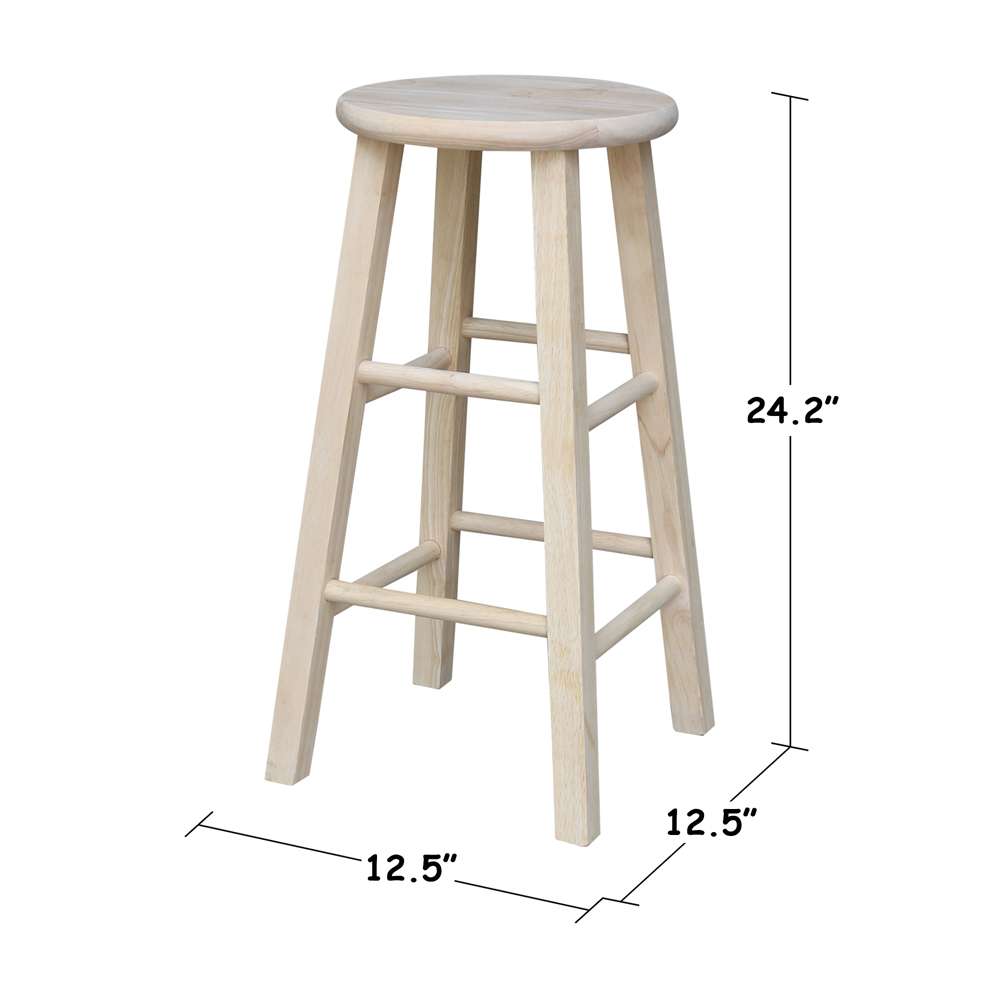 International Concepts - Round Top Stool - 24inSH - 1S-524 veiw 2